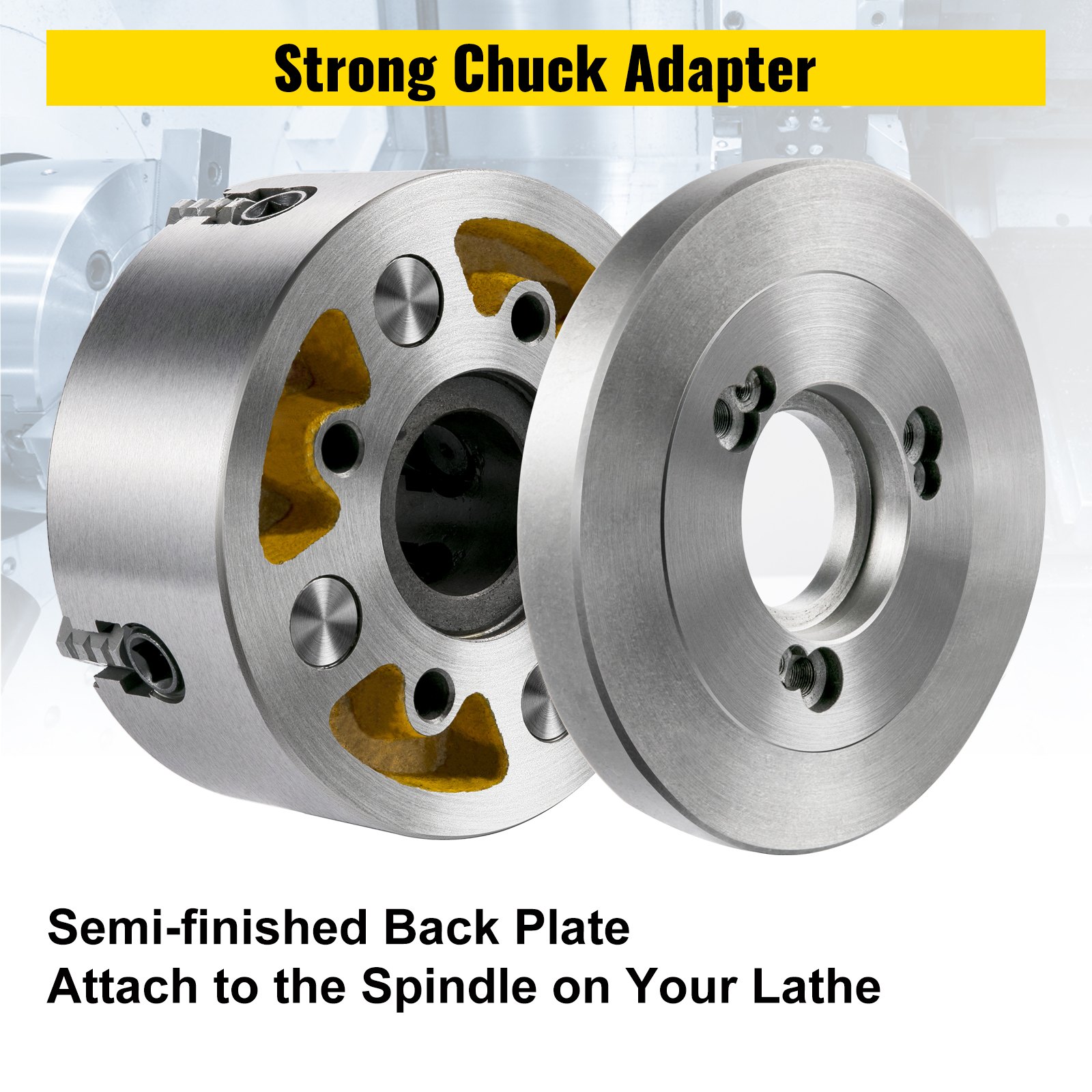 Vevor Metalen Draaibank Klauwplaat 4-klauw Zelfcentrerende Klauwplaat 2500 Rpm