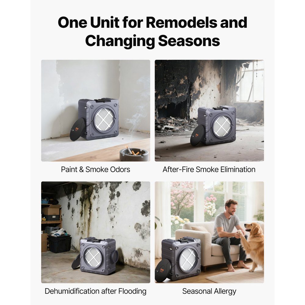 VEVOR Air Purifier with 3 Stage Stackable Negative Air Machine 550 CFM