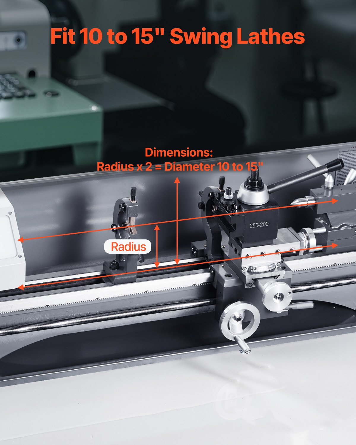VEVOR 8-delige snelwisselgereedschapshouderset, stalen houder, voor minidraaibanken en metaaldraaibanken met een draaidiameter van 254-381 mm, duurzaam staalmateriaal, ideaal voor uw werkplaats