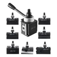 VEVOR 8-delige set snelwisselgereedschapshouders, stalen houder, geschikt voor minidraaibanken en metaaldraaibanken met een zwenkdiameter van 152,4 tot 305 mm, ideale verbetering voor uw werkplaats