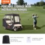 VEVOR Golf Cart Regenhoes Golf Cart Cover 1495 x 1230 mm, 600D Waterdichte Draagbare Opberghoes Geschikt voor 2-zits golfkarren