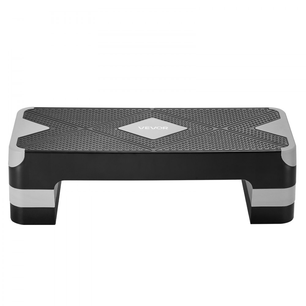 VEVOR Aerobic Stepper, in hoogte verstelbaar trainingsbord (10,16-20,32 cm), stepper fitnessapparaat met een draagvermogen van 250 kg, antislip trainingsbank voor thuisgym, cardio- en krachttraining, grijs
