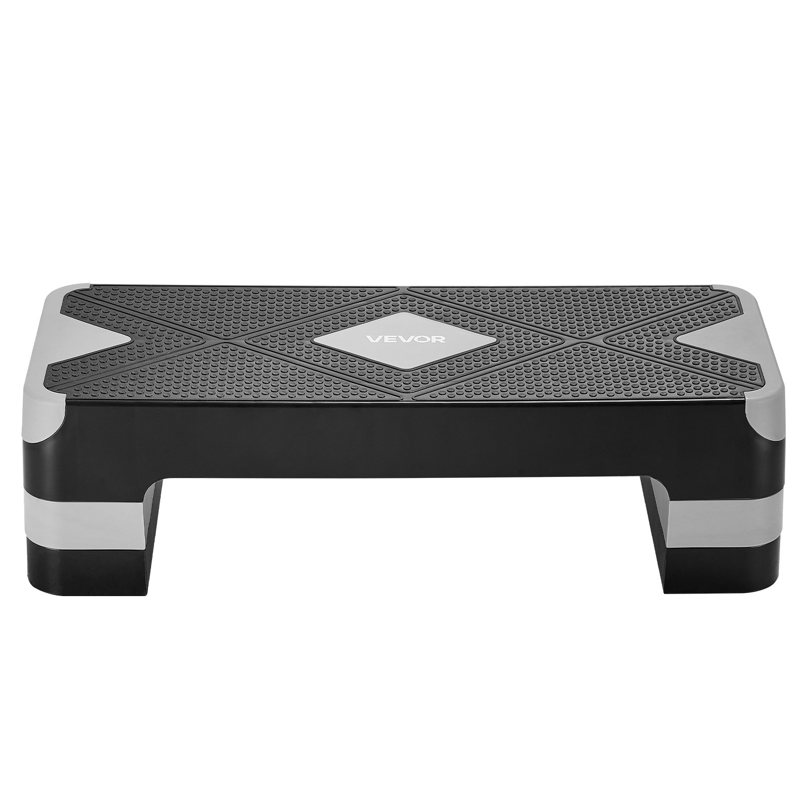 VEVOR Aerobic Stepper, in hoogte verstelbaar trainingsbord (10,16-20,32 cm), stepper fitnessapparaat met een draagvermogen van 250 kg, antislip trainingsbank voor thuisgym, cardio- en krachttraining, grijs