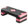 VEVOR Aerobic Exercise Step Platform, 28-Inch Workout Aerobic Stepper, Height Adjustable Fitness Training Step Deck Trainer with 4 Risers, Non-Slip Surface Bench for Home Gym Cardio Strength, Red