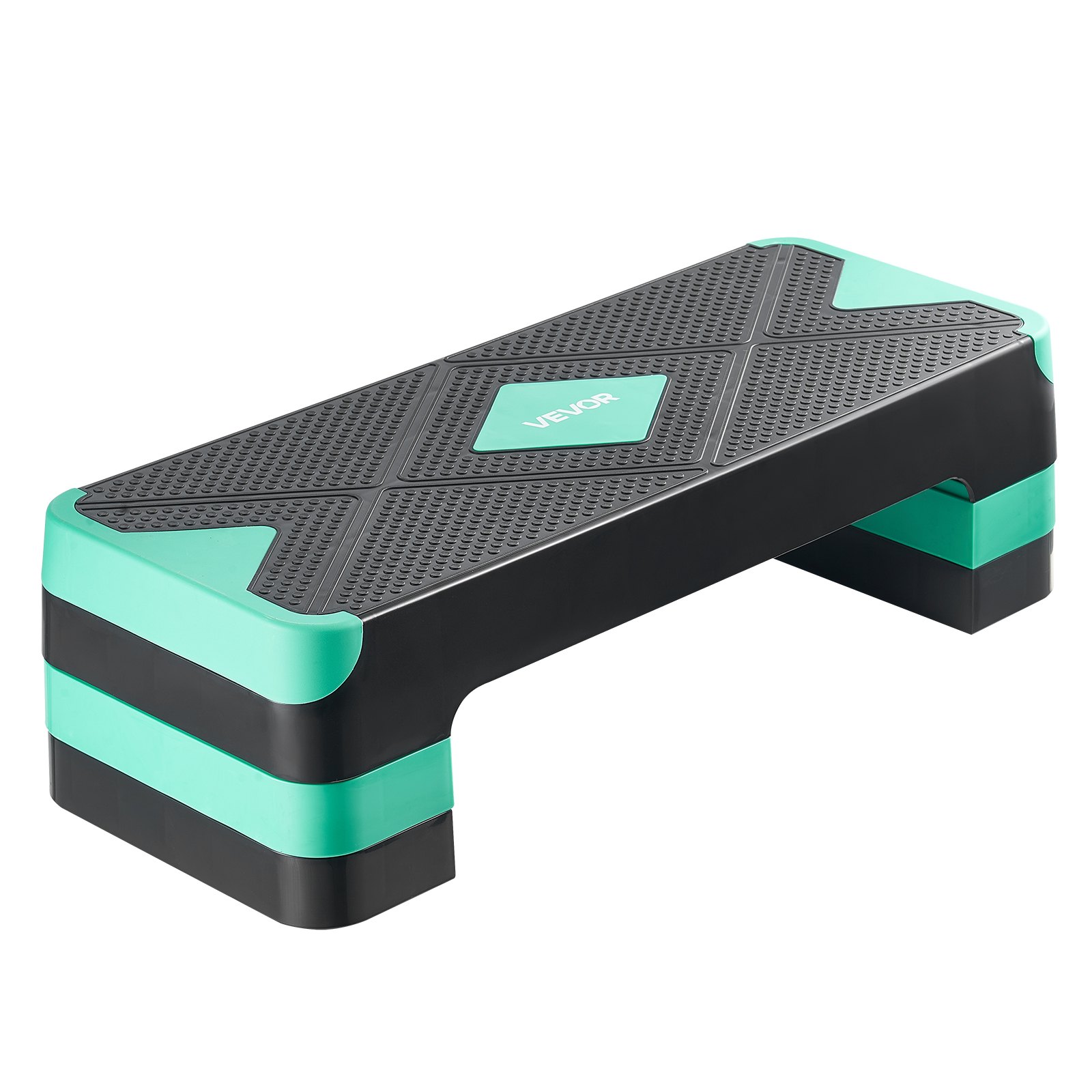 VEVOR Aerobic Step Board Hoogteverstelbaar Trainingsbord (10,16-20,32 cm) Stepper Fitness met 250 kg draagvermogen Antislip oppervlak Bank voor thuisgym Cardio Krachttraining Groen