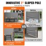 VEVOR side awning 180 x 300 cm side wall awning made of 180 g/m² polyester fabric with PU coating awning retractable handle with spring mechanism privacy screen privacy protection for balconies courtyards grey