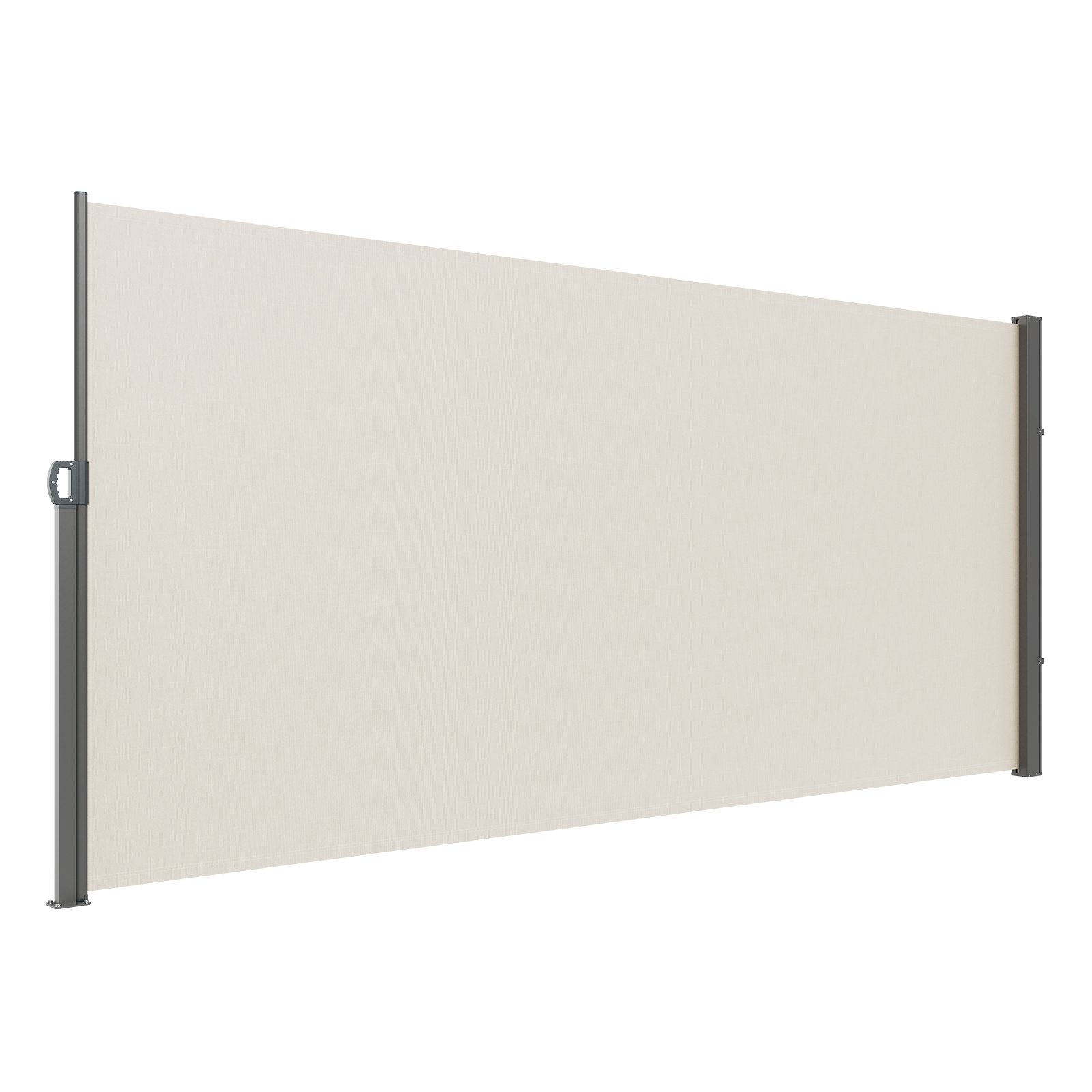VEVOR zijluifel 180 x 300 cm zijwandluifel van 180 g/m² polyesterweefsel met PU-coating luifel uittrekbare handgreep met veermechanisme privacyscherm privacybescherming voor balkons binnenplaatsen beige