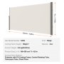 VEVOR Zijluifel 180 x 350 cm Zijwandluifel Gemaakt van 180 g/m² polyesterweefsel met PU-coating Luifel Uitschuifbare handgreep met veermechanisme Privacyscherm voor balkons Binnenplaatsen Beige