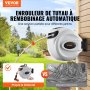 VEVOR Retractable Hose Reel, 115 ft x 1/2 inch, 180° Swivel Bracket Wall-Mounted, Garden Water Hose Reel with 9-Pattern Nozzle and 3 Fast Adaptors, Automatic Rewind, Lock at Any Length