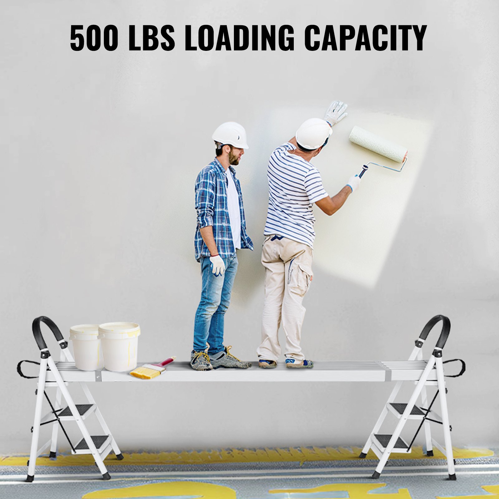 VEVOR Telescoping Aluminum Work Plank, 8-13 Feet 500lbs Capacity, 12.5 inch Width Aluminum Scaffold Plank,Extension Staging Plank with Skid-Proof Platform Scaffold Ladder Accessory