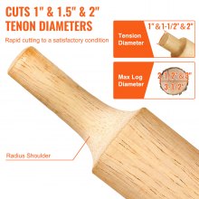 VEVOR Tenon Cutter, 1"/25.4mm & 1.5"/38mm & 2"/50.8mm, Premium Aluminum & Steel Log Furniture Cutter, with Dual Curved Blades & Button Screws Home Master Kit, Commercial Starter’s Tool for Home DIY