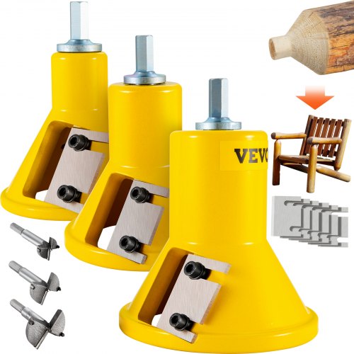 VEVOR pennenfrees Forstner boor 25,4 mm & 38 & 50,8 mm, 8 messen pennenfrees Forstner bit pennenfreesset voor balkbedden, balustrades, balkenhekken, balkentafels etc. Forstner bit