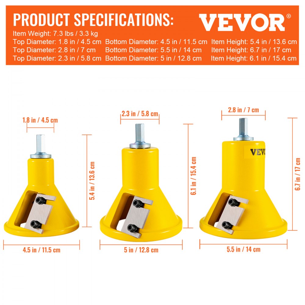 VEVOR Tenon Cutter Forstner-boor 25,4 mm & 38 & 50,8 mm, 2 bladen Tenon Cutter Forstner-boorset voor balkenbedden, balkenleuningen, balkenhekken, balkentafels enz. Forstner-boor
