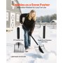 VEVOR Sneeuwschuiver, 400 mm brede sneeuwruimer van aluminiumlegering, sneeuwschuiver, sneeuwschuiver, sneeuwkrabber, verwijderbaar en lichtgewicht sneeuwruimgereedschap voor tuin, auto, camping