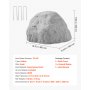 VEVOR Cover Rock, kunstmatige stenen afdekking voor buiten, tuinrots, realistische steenlook, kunstmatige rots van polyresin voor landschapsarchitectuur, tuindecoratie, transformatorhuis, grijs, maat S