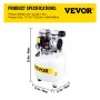 VEVOR Pancake Air Compressor, 35L/7.7 Gallon Vertical Air Compressor Tank, 1HP 750W Portable Oilless Compressor, Ultra Quiet, 115PSI, 5.9CFM, 1440RPM, for Tire Inflation, House Renovation, Air Tools