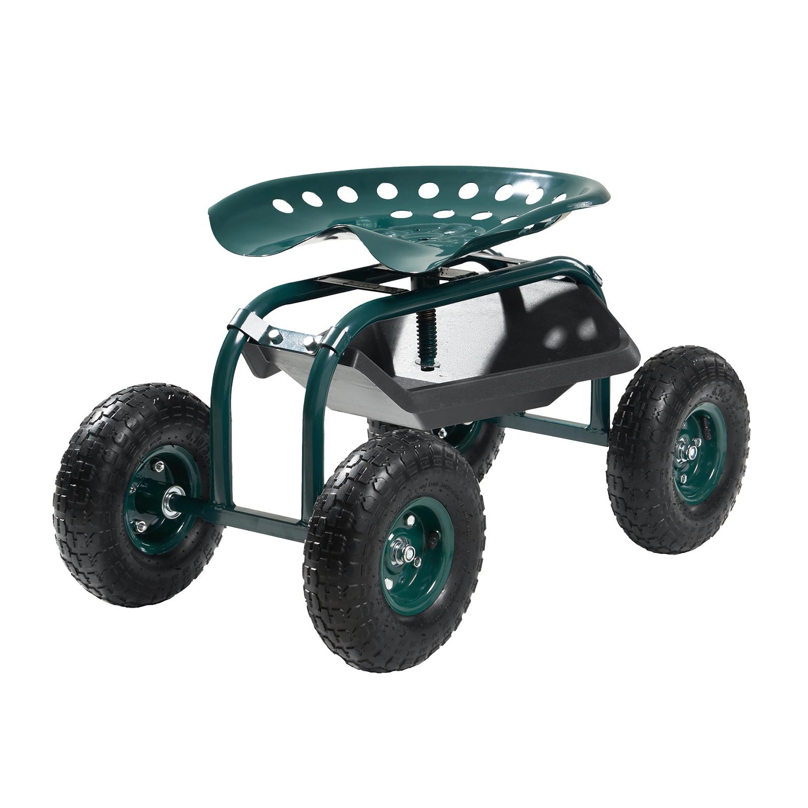 VEVOR Tuinstoel op wielen 800x487x460/540 mm, Mobiele tuinstoel met gereedschapsbak, Draagvermogen 136 kg, Tuinkruk voor buiten, op wielen voor het planten en wieden van gazons