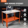 VEVOR Welding Table 36" x 18", 1200lbs Load Capacity Steel Welding Workbench Table on Wheels, 2 Layers Portable Work Bench with Braking Casters, 4 Tool Slots, 5/8-inch Fixture Holes