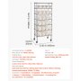 VEVOR Staande plank, opbergplank met 7 lagen en 24 kleine stapelbare dozen, boekenplank, keukenplank op wielen, gereedschapsorganizer voor garage, kantoor, restaurant, klaslokaal, keuken, 600x350x1480mm