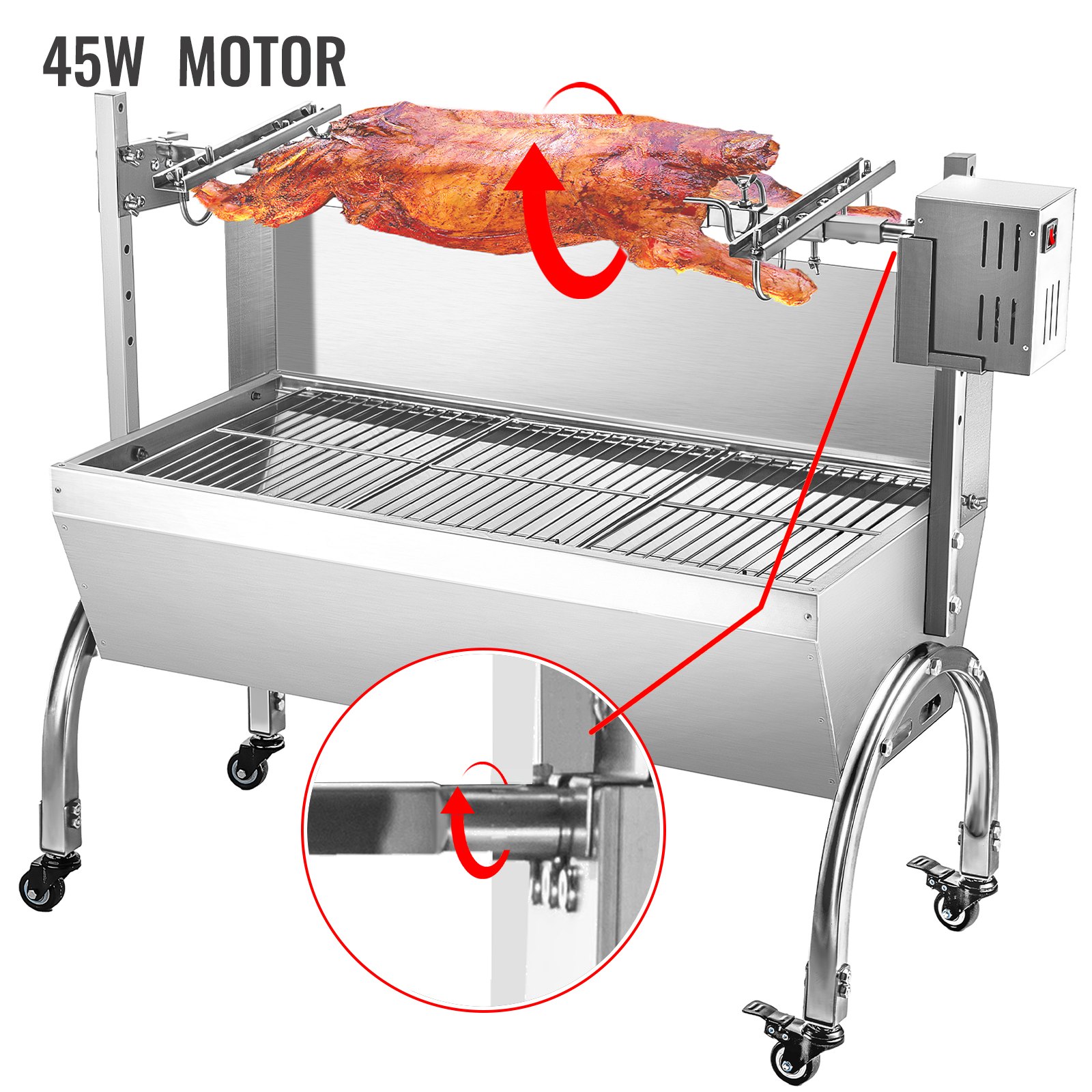 Vevor Rotisserie Grill Rotisserie Draaispies 60 Kg Bbq Spit Rotisserie Grill