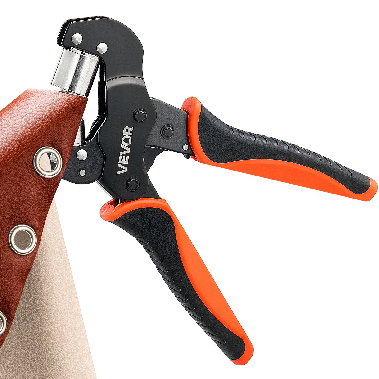 VEVOR Oogjestang 900-delige set, oogjes 6 mm, 10 mm, 12 mm, magnetische oogjespers, stalen oogjespons met magnetische kop, antislip handgreep, geschikt voor leer, zeilen, schoenen, knutselwerk en textiel