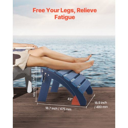 VEVOR Adirondack Ottoman, 18,7L x 19,7W x 13H Inch HDPE VEVOR Adirondack Ottoman, 18,7L x 19,7W x 13H Inch HDPE