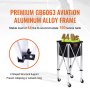 VEVOR tennis ball hopper with 44 lbs capacity, gb6063 aviation aluminum alloy frame, x-shaped support.