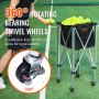 VEVOR Opvouwbare tennisballencontainer, geschikt voor 180 tennisballen, lichtgewicht tennisballenmand van aluminiumlegering met wielen, afneembare tas, draagtas, draagbare sportleswagen voor tennissers