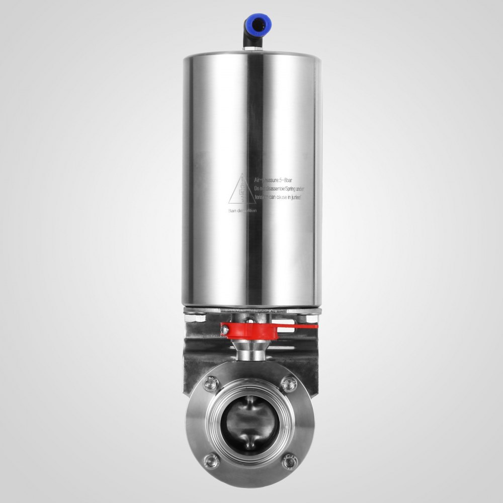 Roestvrij Pneumatische Actuator Sanitaire Vlinderklep DN25 Tri Clamp SUS304 NIEUW