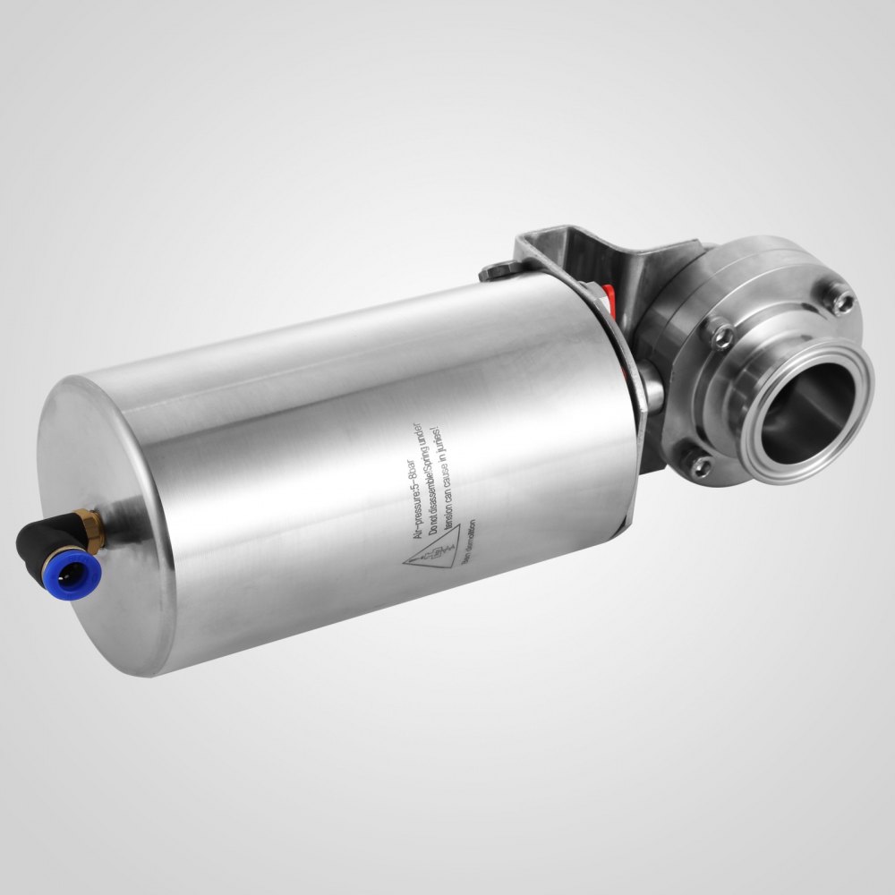 Roestvrij Pneumatische Actuator Sanitaire Vlinderklep DN25 Tri Clamp SUS304 NIEUW