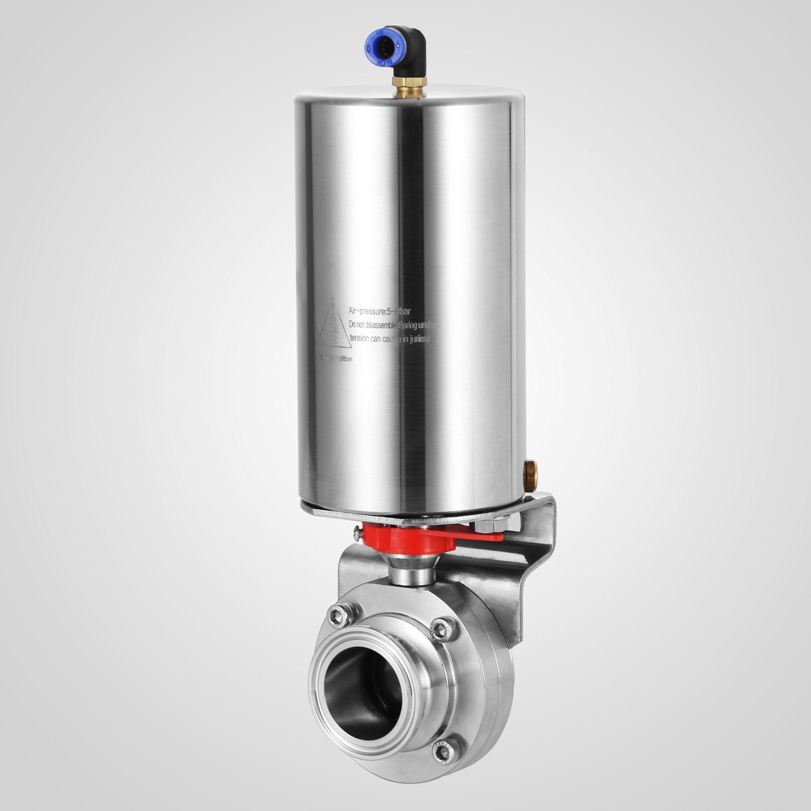 Roestvrij Pneumatische Actuator Sanitaire Vlinderklep DN25 Tri Clamp SUS304 NIEUW