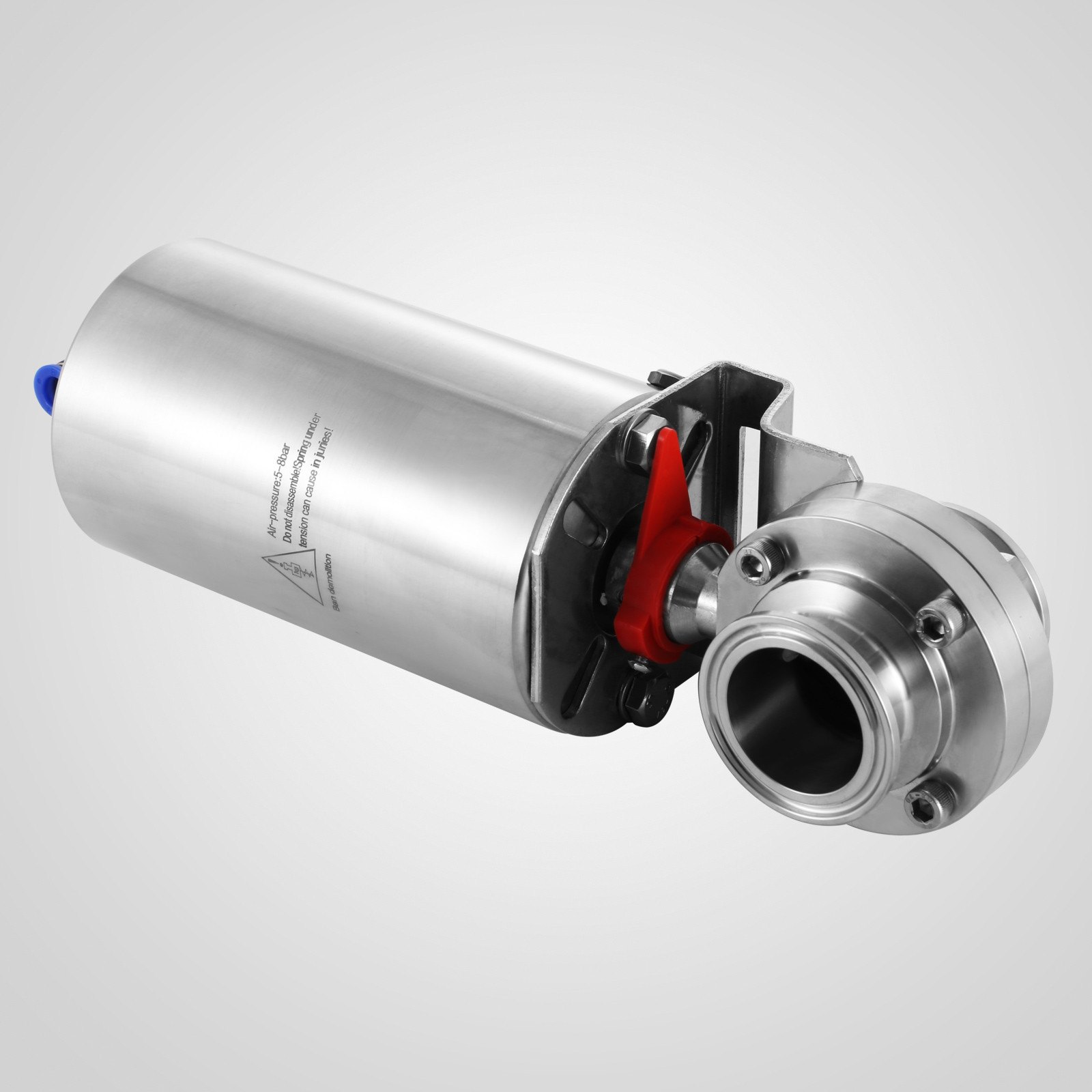 Roestvrij Pneumatische Actuator Sanitaire Vlinderklep DN25 Tri Clamp SUS304 NIEUW