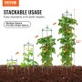 VEVOR 4 Packs Tomato Cages for Garden 63" Tomato Plant Stakes Support Cage