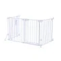 VEVOR metalen haardveiligheidshek, boren niet nodig, 753 mm, 4-delige set, wit, haardveiligheidshek voor honden, dubbele driehoekige steun, metalen constructie, vrijstaand of aan de muur te bevestigen, flexibele vormen