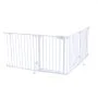 VEVOR metalen haardveiligheidshek, boren niet nodig, 753 mm, 4-delige set, wit, haardveiligheidshek voor honden, dubbele driehoekige steun, metalen constructie, vrijstaand of aan de muur te bevestigen, flexibele vormen