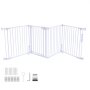VEVOR metalen haardveiligheidshek, boren niet nodig, 753 mm, 4-delige set, wit, haardveiligheidshek voor honden, dubbele driehoekige steun, metalen constructie, vrijstaand of aan de muur te bevestigen, flexibele vormen