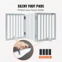 VEVOR free standing dog gate with silent foot pads to protect floors.