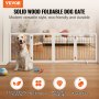 VEVOR Free Standing Dog Gate 32x96.5 inch Freestanding Pet Gate Foldable White