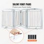 VEVOR Free Standing Dog Gate 32x96.5 inch Freestanding Pet Gate Foldable White