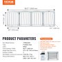 VEVOR Free Standing Dog Gate 32x96.5 inch Freestanding Pet Gate Foldable White