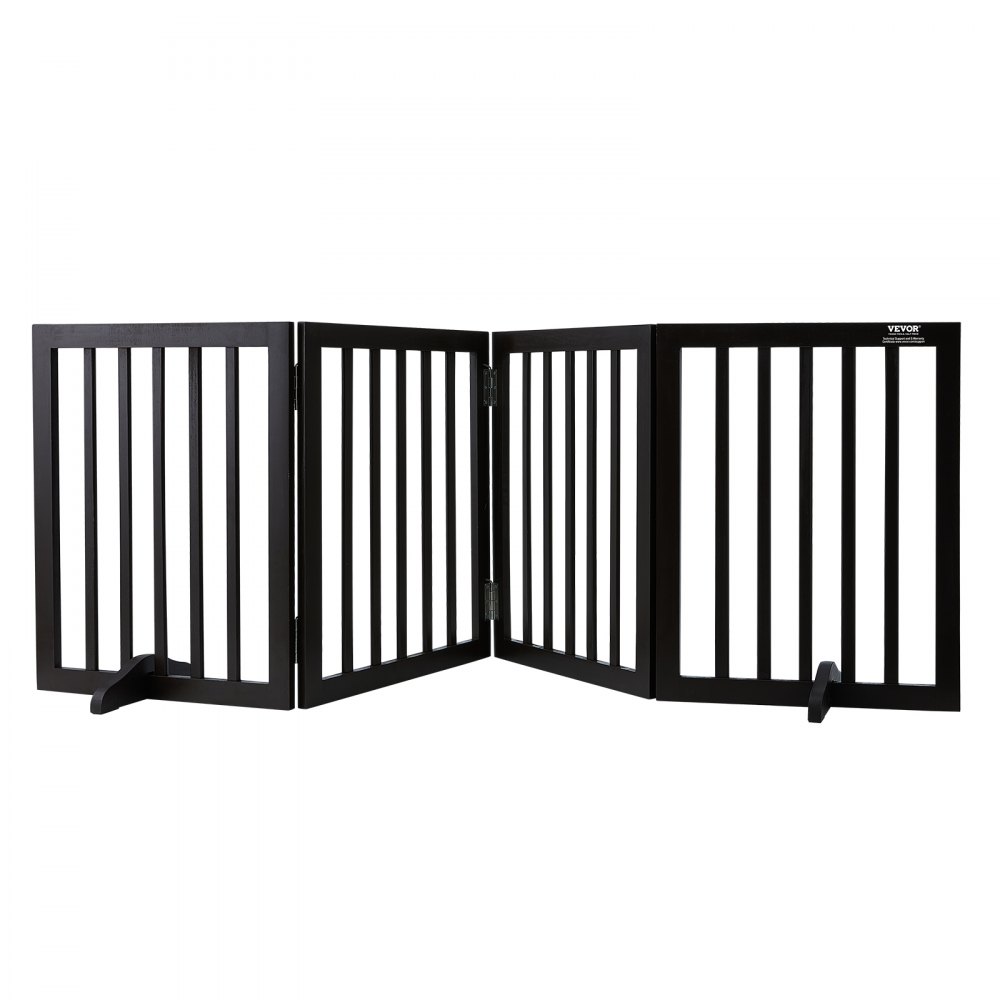 VEVOR Free Standing Dog Gate 24x80.3 inch Freestanding Pet Gate Foldable Brown