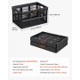VEVOR Opvouwbare Opbergdozen 45 L 3-pack, Opvouwbare Plastic Opbergdozen, Stapelbare Opvouwbare Manden met Handvatten, 15 kg Draagvermogen per Doos, Opvouwbare Krat, Ideaal voor Huishoudelijke Organisatie, Zwart