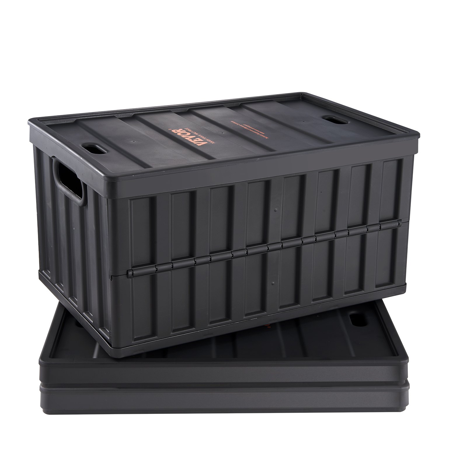 VEVOR Set van 3 65L Professionele Vouwdozen van PP Transportdoos met Deksel Vouwbare Opbergdoos met Handvat Stapelbare Dozen Opbergdoos Vouwdozen Stapelbare Dozen voor Opslag & Transport
