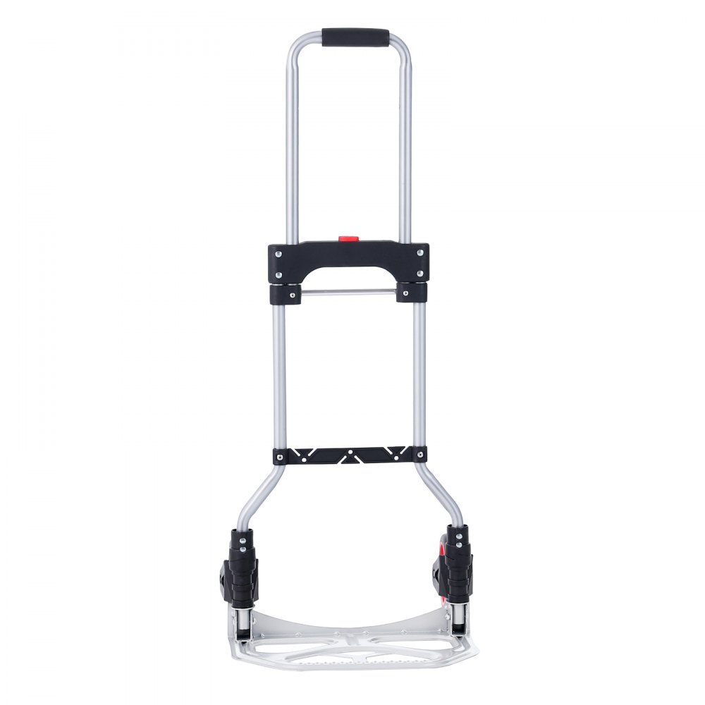 VEVOR Folding Hand Truck, 176 lbs Load Capacity, Aluminum Portable Cart, Convertible Hand Truck and Dolly with Telescoping Handle and Rubber Wheels, Ultra Lightweight Super Strong for Moving Warehouse