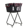 VEVOR Opvouwbare Tennisballenwagen, Tennisballenmand voor 175 tennisballen of 290 pickleballen, Inklapbare ballenwagen met frame van koolstofstaal en draagtas, Ballenmand met wielen voor training, Zwart