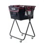 VEVOR Opvouwbare Tennisballenwagen, Tennisballenmand voor 175 tennisballen of 290 pickleballen, Inklapbare ballenwagen met frame van koolstofstaal en draagtas, Ballenmand met wielen voor training, Zwart
