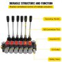 VEVOR Hydraulic Directional Control Valve, 6 Spool Hydraulic Spool Valve, 11 GPM Hydraulic Loader Valve, 3600 PSI Directional Control Valve, Hydraulic Valves And Controls For Tractors Loaders Tanks