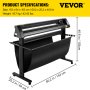 VEVOR Vinyl Snijplotter,1350mm Snijplotter Machine, LED Vinyl Cutter Plotter, Semi-automatisch Ingebouwd Optisch Oog Lasergeleiding, Compatibel met Signcut-software voor Mac & Windows met Standaard