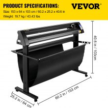 VEVOR Vinyl Cutter, 1350mm Vinyl Plotter, LED Screen Plotter Cutter, Semi-Automatical Built-in Optical Eye, Compatible with SignCut Software for Mac and Windows System with Stand