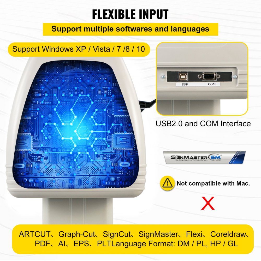 VEVOR Snijplotter 870mm folieplotter plotter vinyl snijplotter met SignMaster